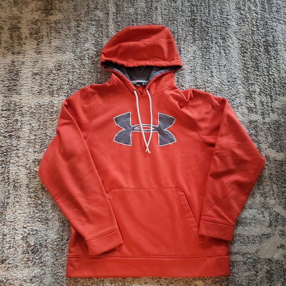 Mens Orange Under Armour Sweatshirt Hoodie Size M - Picture 1 of 3
